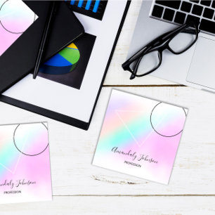 Geometrie Aangepast Logo roze hologradenminimalism Vierkante Visitekaartje