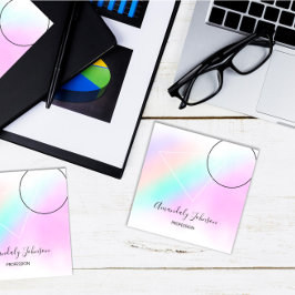 Geometrie Aangepast Logo roze hologradenminimalism Vierkante Visitekaartje