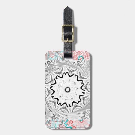 Geometrie Afrika roze cyaan Bagagelabel (Voorkant verticaal)