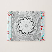 Geometrie Afrika roze cyaan Legpuzzel (Horizontaal)