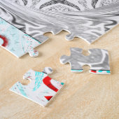 Geometrie Afrika roze cyaan Legpuzzel (Zijkant)