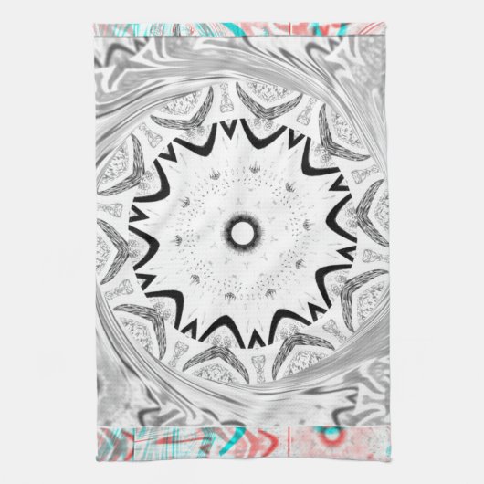 Geometrie Afrika roze cyaan Theedoek (Verticaal)