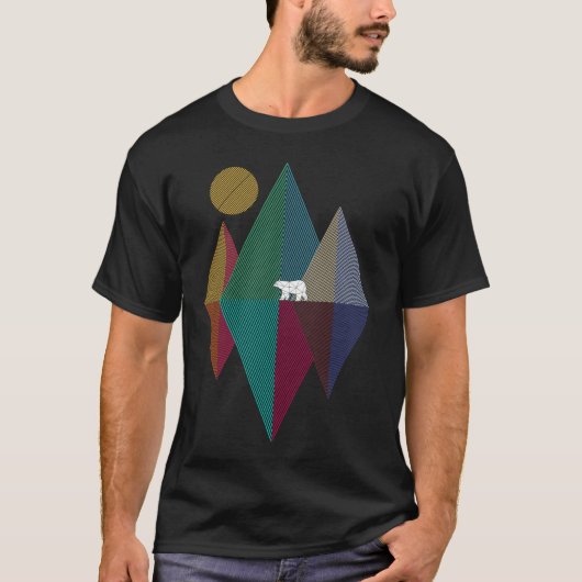 Geometrie bergbeer t-shirt (Voorkant)