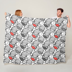 Geometrie cirkels en ringen decor retro jaren zest fleece deken