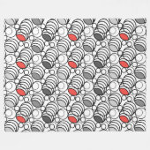 Geometrie cirkels en ringen decor retro jaren zest fleece deken (Voorkant (Horizontaal))