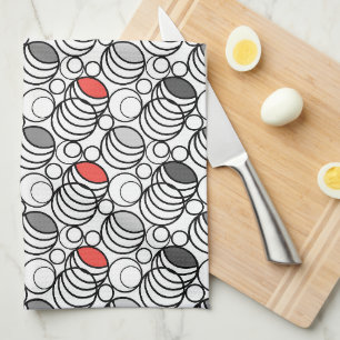 Geometrie cirkels en ringen decor retro zestiger j theedoek