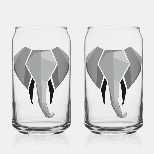 Geometrie Elephant Head Blikvorm Glas (Voorkant)