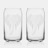 Geometrie Elephant Head Blikvorm Glas (Achterkant)