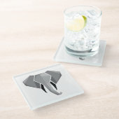 Geometrie Elephant Head Glazen Onderzetter (Schuin)