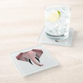 Geometrie Elephant Head Glazen Onderzetter (Schuin)
