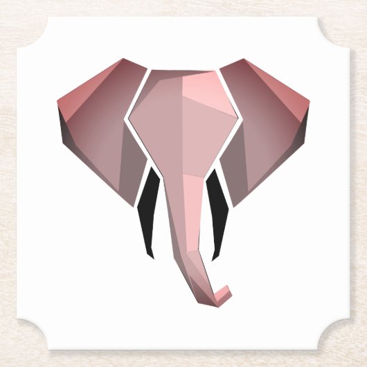 Geometrie Elephant Head Kartonnen Onderzetters (Voorkant)