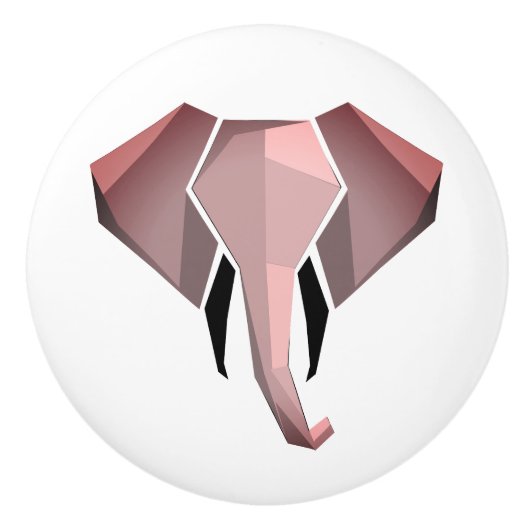 Geometrie Elephant Head Keramische Knop (Voorkant)