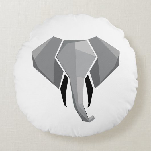 Geometrie Elephant Head Rond Kussen (Voorkant)