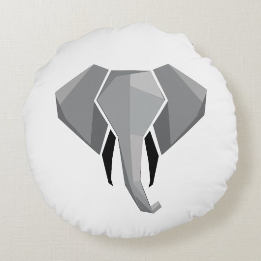 Geometrie Elephant Head Rond Kussen (Achterkant)