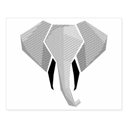 Geometrie Elephant Head Rubberstempel (Afrduk)