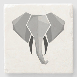 Geometrie Elephant Head Stenen Onderzetter