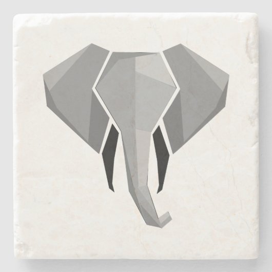 Geometrie Elephant Head Stenen Onderzetter (Voorkant)