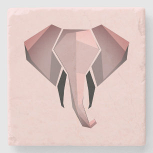 Geometrie Elephant Head Stenen Onderzetter
