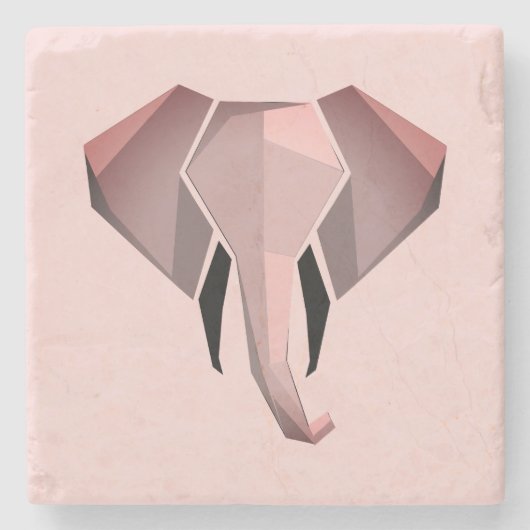 Geometrie Elephant Head Stenen Onderzetter (Voorkant)