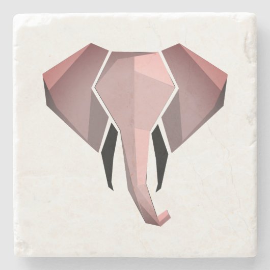 Geometrie Elephant Head Stenen Onderzetter (Voorkant)