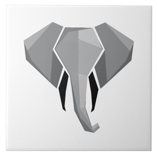 Geometrie Elephant Head Tegeltje (Voorkant)