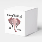 Geometrie Elephant Head Verjaardag Leeftijd en Naa Bedankdoosjes (Voorkant Zijde)