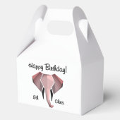 Geometrie Elephant Head Verjaardag Leeftijd en Naa Bedankdoosjes (Voorkant)