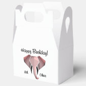 Geometrie Elephant Head Verjaardag Leeftijd en Naa Bedankdoosjes (Open)