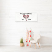 Geometrie Elephant Head Verjaardag Leeftijd en Naa Spandoek (Insitu)