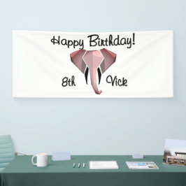 Geometrie Elephant Head Verjaardag Leeftijd en Naa Spandoek
