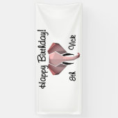 Geometrie Elephant Head Verjaardag Leeftijd en Naa Spandoek (Verticaal)