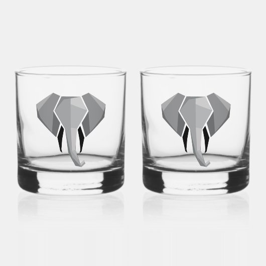 Geometrie Elephant Head Whisky Glas (Voorkant)