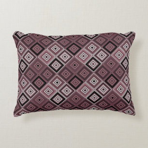 Geometrie etnische patchwork bruin bordeauxrood accent kussen