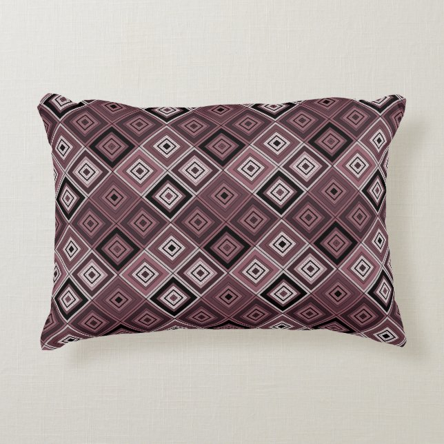 Geometrie etnische patchwork bruin bordeauxrood  accent kussen (Voorkant)