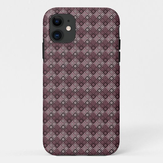 Geometrie etnische patchwork bruin bordeauxrood Case-Mate iPhone case (Achterkant)