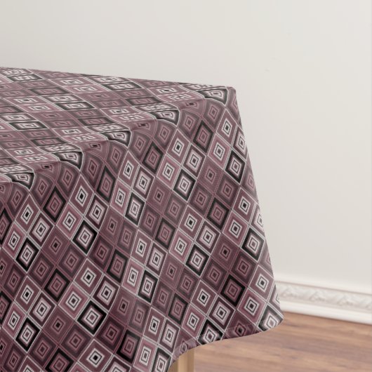Geometrie etnische patchwork bruin bordeauxrood tafelkleed (Voorbeeld)