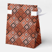 Geometrie etnische patchwork bruin oranje  bedankdoosjes (Achterkant)