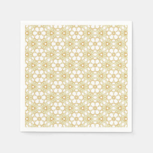 Geometrie gele bloemen servet