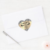Geometrie Glitter Gold Lash Eyes Liefde & Bedankt  Hart Sticker (Envelop)