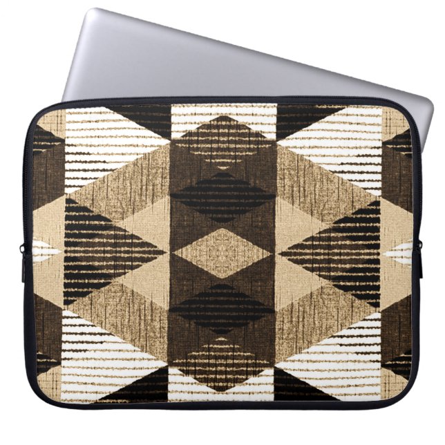 Geometrie herhalen: gestructureerd achtergrondontw laptop sleeve (Voorkant)
