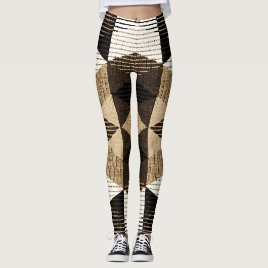 Geometrie herhalen: gestructureerd achtergrondontw leggings (Voorkant)