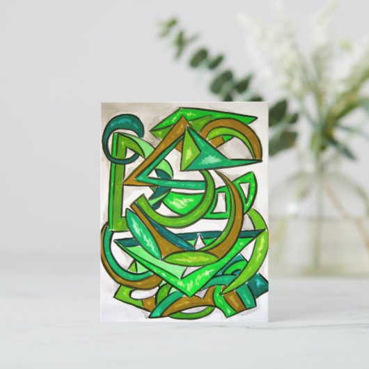 Geometrie Homework - Abstract kunstwerk Briefkaart (Staand voorkant)