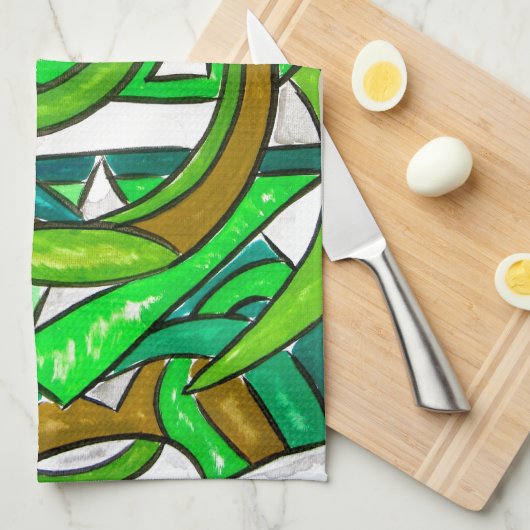 Geometrie Homework - Abstracte kunst Theedoek (Quarter Fold)