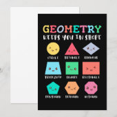Geometrie houdt je in vorm, geometrische vormen kaart (Voorkant / Achterkant)