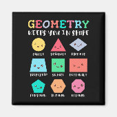 Geometrie houdt je in vorm, geometrische vormen magneet (Voorkant)