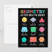 Geometrie houdt je in vorm - School Wiskunde Humor Briefkaart (Voorkant / Achterkant)