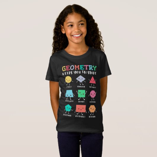 Geometrie houdt je in vorm - School Wiskunde Humor T-shirt (Voorkant volledig)
