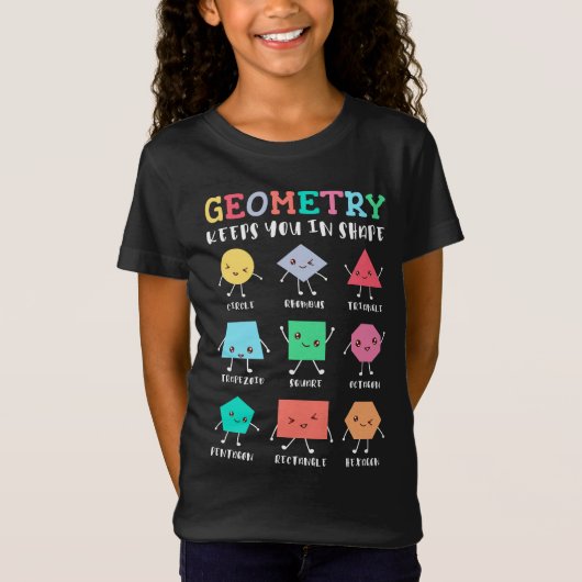 Geometrie houdt je in vorm - School Wiskunde Humor T-shirt (Voorkant)