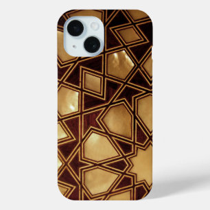 Geometrie in hout iPhone 15 case