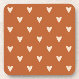 Geometrie in Love - crème op red ochre - patroon. Bier Onderzetter